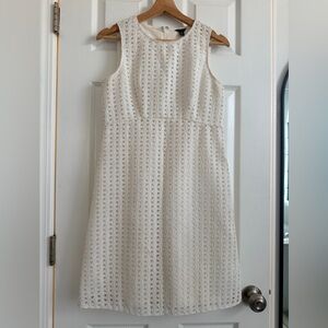 Ann Taylor Cream Lace Knee Length Dress 6P